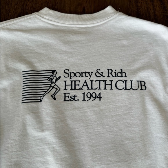 Sporty & Rich Health Club Crewneck Sweatshirt White - Picture 5 of 7